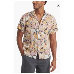 Marine Layer Floral Hawaiian Camp Shirt Mens XXL Tropical Button Up Spring